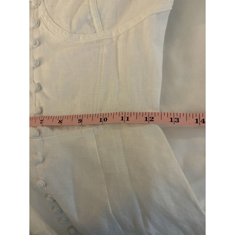 Sabo Skirt Zane Women’s White 3/4 Sleeve 100% Linen Mini Dress Size XS NWT - Picture 10 of 11